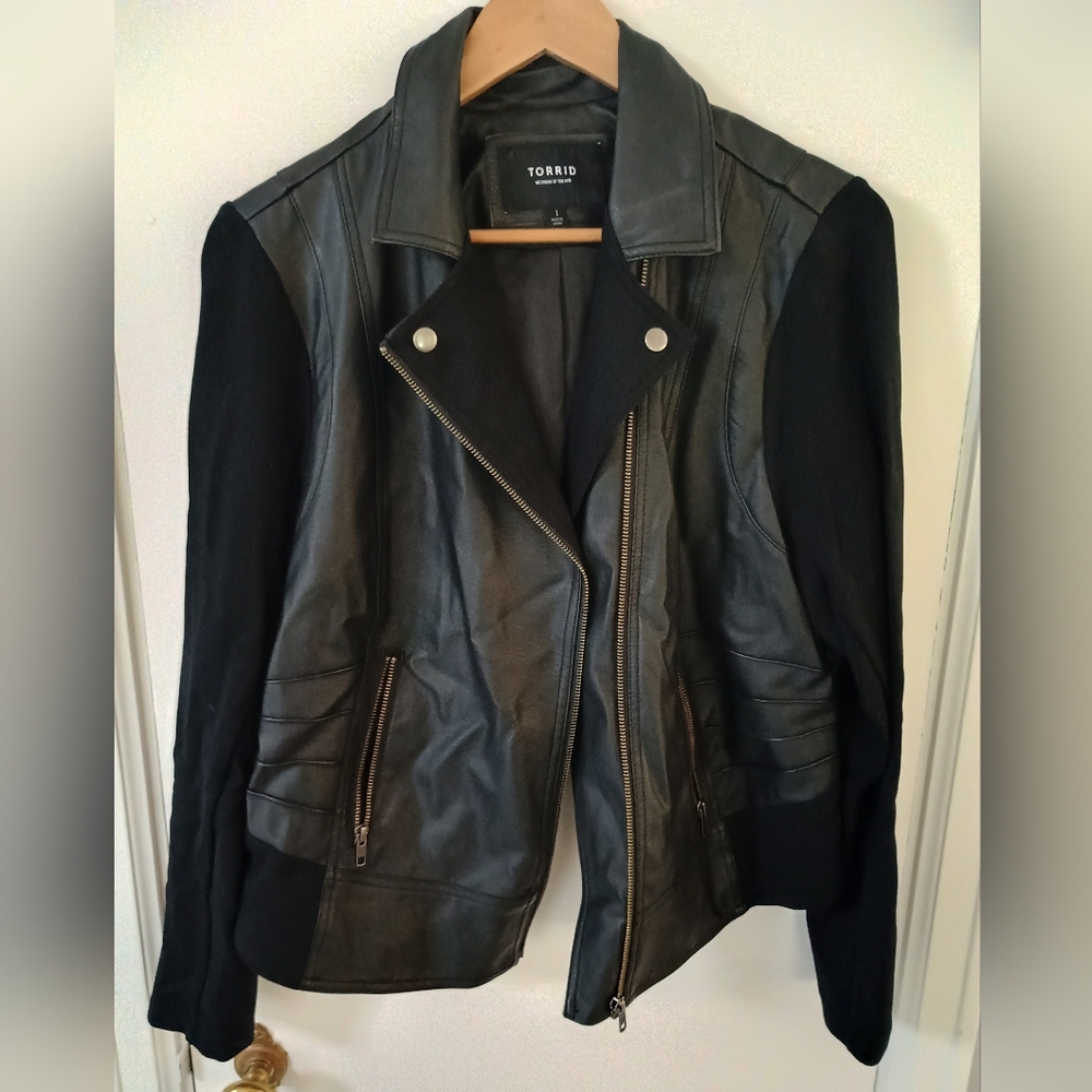 Torrid Black Faux Leather Jacket, 1X